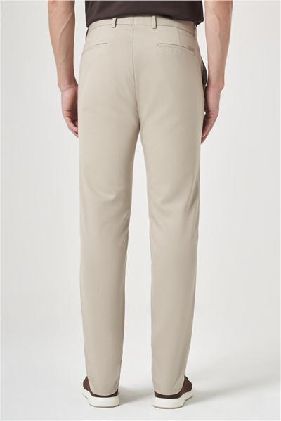 Krem Rengi Yan Cep Slim Fit Esnek Chino Pantolon 1003260154