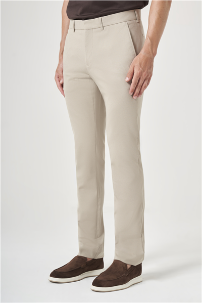 Krem Rengi Yan Cep Slim Fit Esnek Chino Pantolon 1003260154