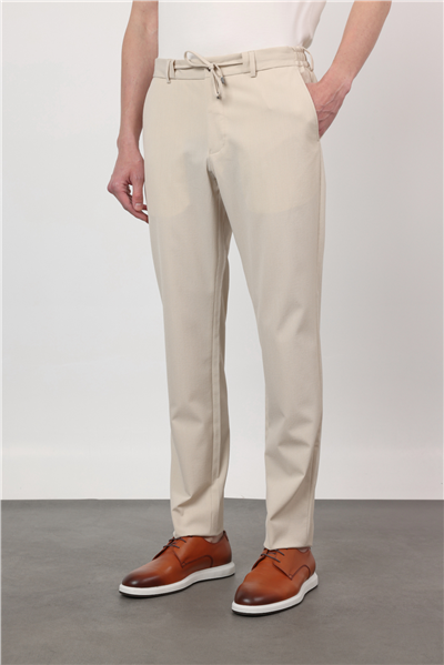 Yan Cep Kendinden Desenli Gofreli Jogger Slim Fit Esnek Pantolon 1003260177