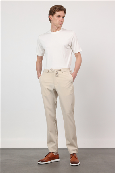 Yan Cep Kendinden Desenli Gofreli Jogger Slim Fit Esnek Pantolon 1003260177