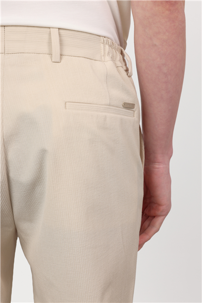 Yan Cep Kendinden Desenli Gofreli Jogger Slim Fit Esnek Pantolon 1003260177