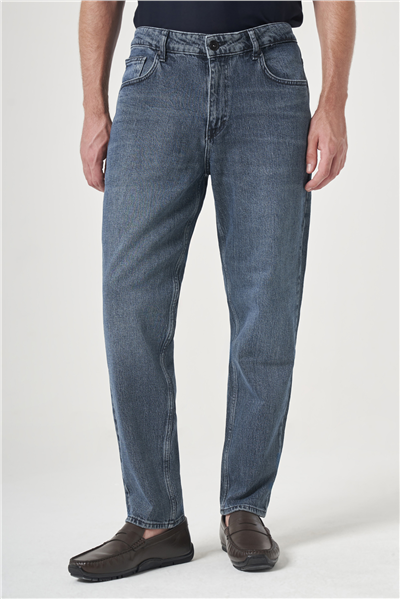 Lacivert 5 Cep Gabardin Slim Fit Pamuklu Denim Jean Kot Pantolon 1023260154