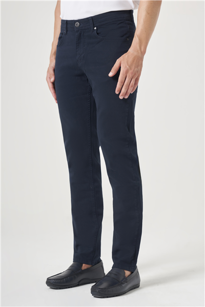 Lacivert 5 Cep Gabardin Slim Fit Pamuklu Denim Jean Kot Pantolon 1003260317