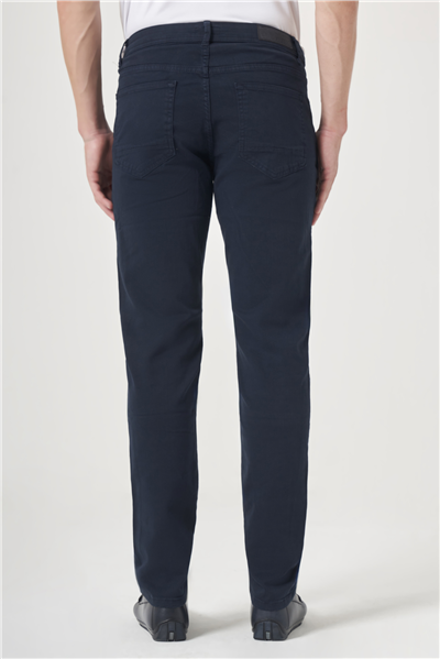 Lacivert 5 Cep Gabardin Slim Fit Pamuklu Denim Jean Kot Pantolon 1003260317