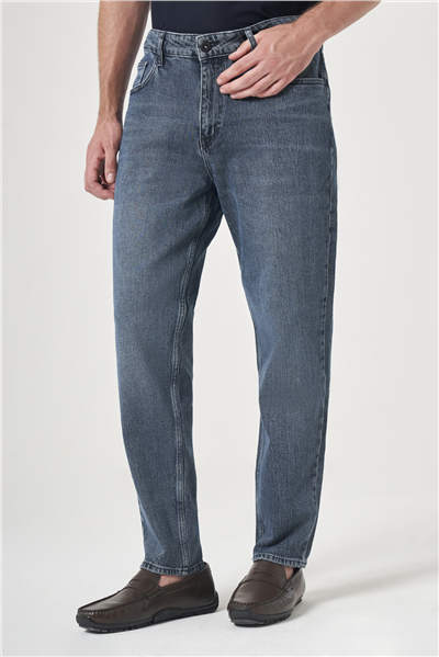 Lacivert 5 Cep Gabardin Slim Fit Pamuklu Denim Jean Kot Pantolon 1023260154