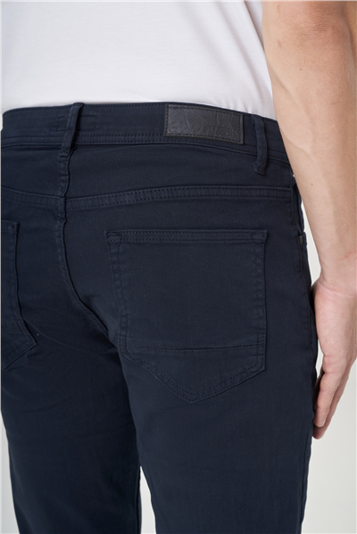 Lacivert 5 Cep Gabardin Slim Fit Pamuklu Denim Jean Kot Pantolon 1003260317