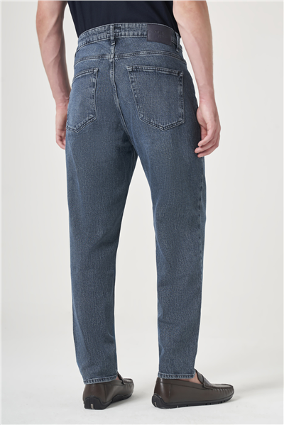 Lacivert 5 Cep Gabardin Slim Fit Pamuklu Denim Jean Kot Pantolon 1023260154