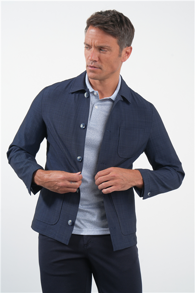 Lacivert Berberi Yaka Slim Fit Esnek Mont 1007260154