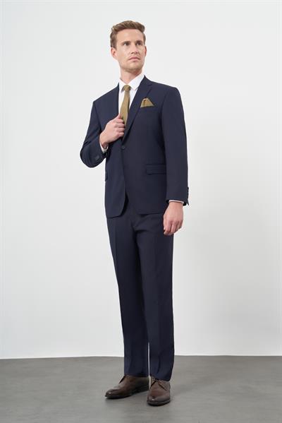 Lacivert Mono Yaka 4 Drop Comfort Fit Rahat Kesim Basic Takım Elbise 1001245309