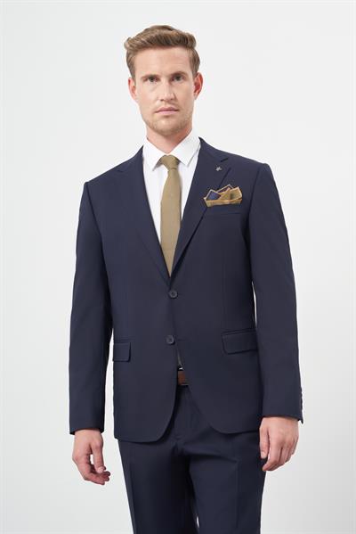 Lacivert Mono Yaka 6 Drop Comfort Fit Tam Astar Esnek Takım Elbise 1001245310