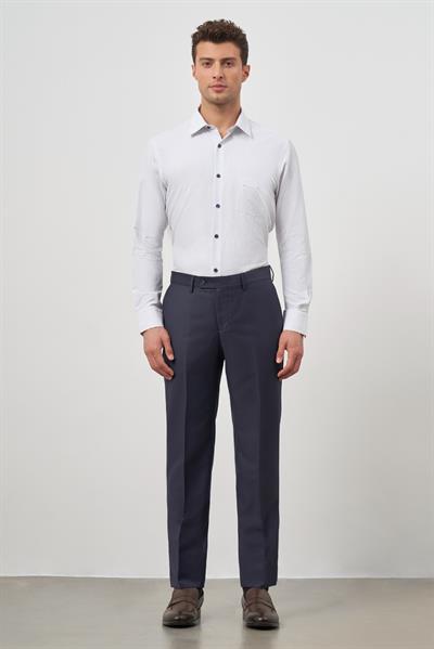 Lacivert Yandan Cepli Slim Fit Classic Pantolon 1003245152