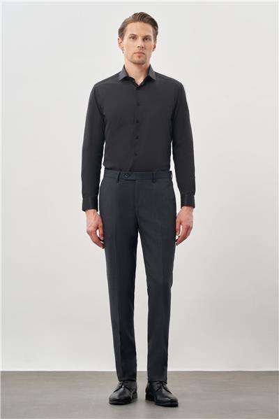 Lacivert Düz Gabardin Esnek Yan Cep Slim Fit Classic Pantolon 1003245209_219