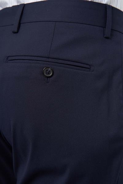 Lacivert Esnek Yandan Cepli Slim Fit Classic Pantolon 1003245313