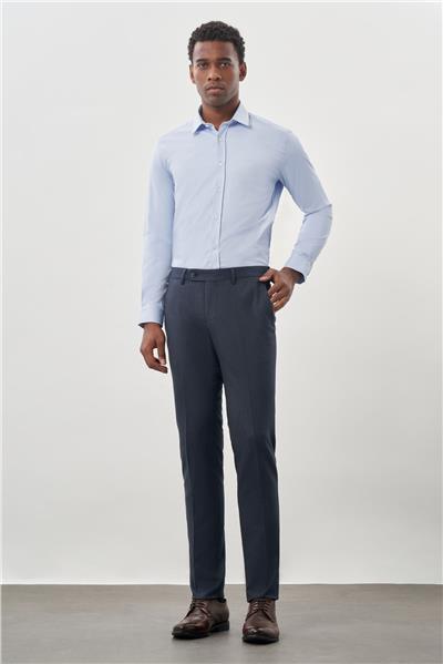 Lacivert Düz Gabardin Esnek Yan Cep Slim Fit Classic Pantolon 1003245209_202
