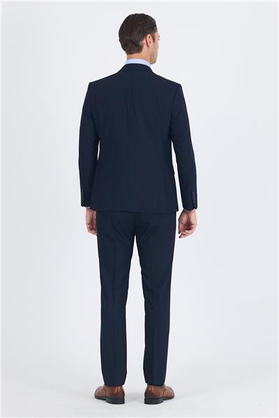 Lacivert Kırlangıç Yaka 6 Drop Slim Fit Tam Astar Esnek Takım Elbise 1001250011