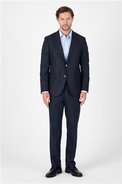 Lacivert Düz Gabardin Mono Yaka 2 Düğme 6 Drop Comfort Fit Basic Ceket 1002250006