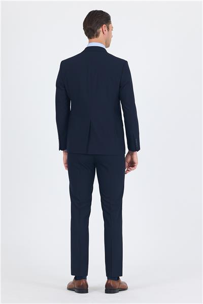 Lacivert Düz Gabardin Mono Yaka 2 Düğme 6 Drop Comfort Fit Basic Takım Elbise 1001250010_206