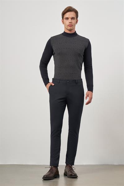 Lacivert Esnek Yandan Cepli Casual Slim Fit Chino Pantolon 1003245105