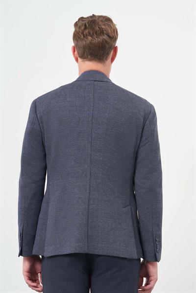 Lacivert Örme Mono Yaka 6 Drop Slim Fit Ceket 1002245152