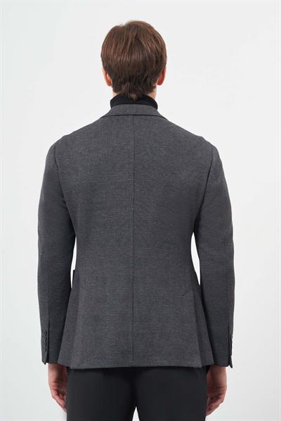 Lacivert Örme Mono Yaka 6 Drop Slim Fit Ceket 1002245152