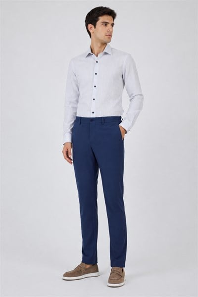 Lacivert Esnek Yandan Cepli Casual Slim Fit Jogger Pantolon 1003250162