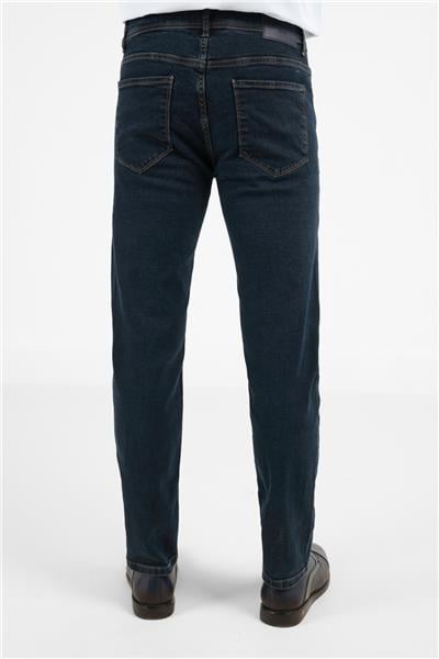 Lacivert Gabardin 5 Cep Düz Paça Casual Slim Fit Pamuklu Denim Pantolon 1023255164