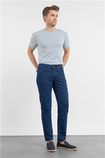 Gabardin 5 Cep Düz Paça Casual Slim Fit Pamuklu Denim Pantolon 1023255161