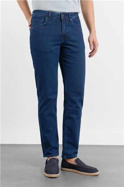 Gabardin 5 Cep Düz Paça Casual Slim Fit Pamuklu Denim Pantolon 1023255161