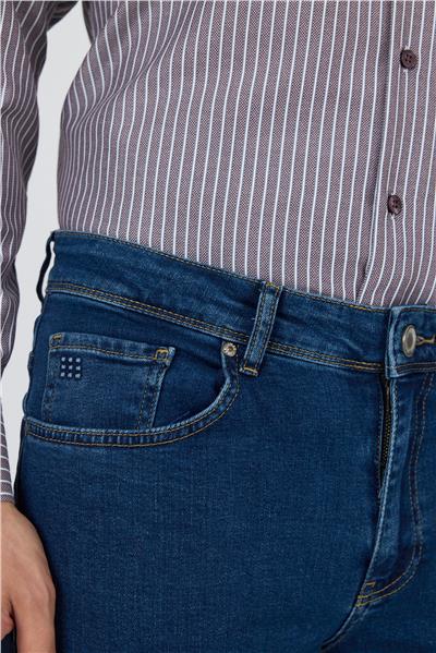 Gabardin 5 Cep Düz Paça Casual Slim Fit Pamuklu Denim Pantolon 1023250155