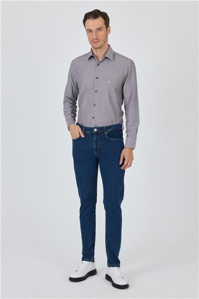 Gabardin 5 Cep Düz Paça Casual Slim Fit Pamuklu Denim Pantolon 1023250155