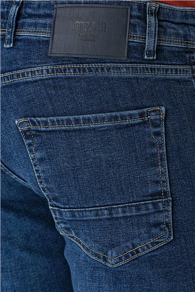 Lacivert Gabardin 5 Cepli Slim Fit Dar Kesim Casual Denim Jean Kot Pantolon 1023240150