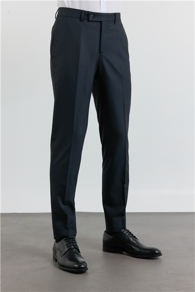 Lacivert Gabardin Yan Cep Açık Paça Basic Slim Fit Esnek Classic Pantolon 1003255013