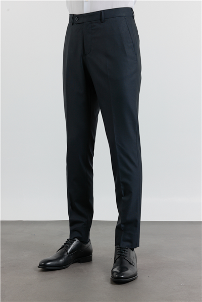 Lacivert Gabardin Yan Cep Açık Paça Basic Slim Fit Esnek Classic Pantolon 1003255013
