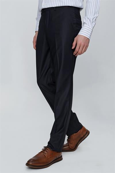 Lacivert Gabardin Yan Cep Açık Paça Basic Comfort Fit Esnek Pantolon 1003255005