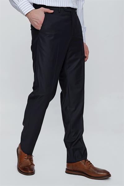 Lacivert Gabardin Yan Cep Açık Paça Basic Comfort Fit Esnek Pantolon 1003255005