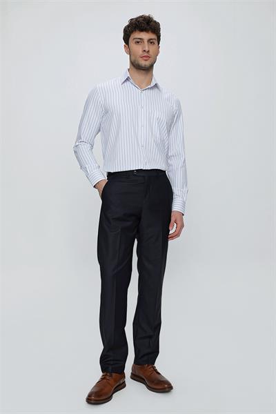 Lacivert Gabardin Yan Cep Açık Paça Basic Comfort Fit Esnek Pantolon 1003255005