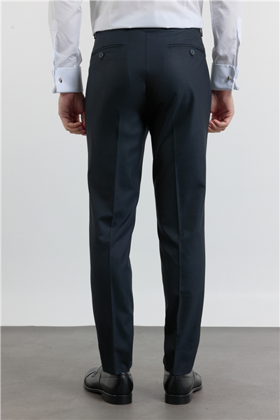Lacivert Gabardin Yan Cep Açık Paça Basic Slim Fit Esnek Classic Pantolon 1003255013