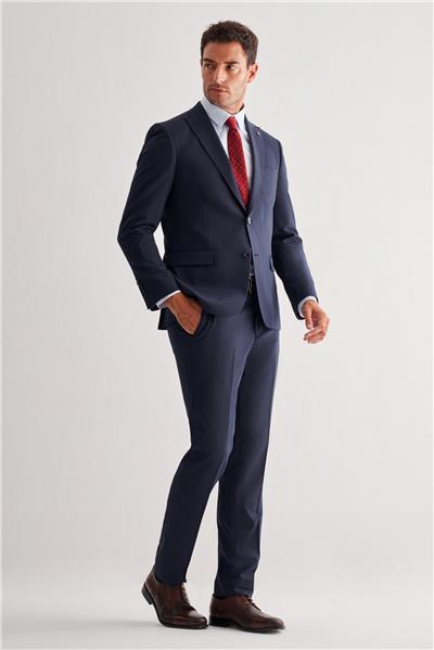 Lacivert Kılıç Yaka Tam Astar 6 Drop Slim Fit Takım Elbise 1001255157