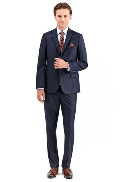 Lacivert Kırlangıç Yaka 6 Drop Slim Fit Tam Astar Takım Elbise 1001225011