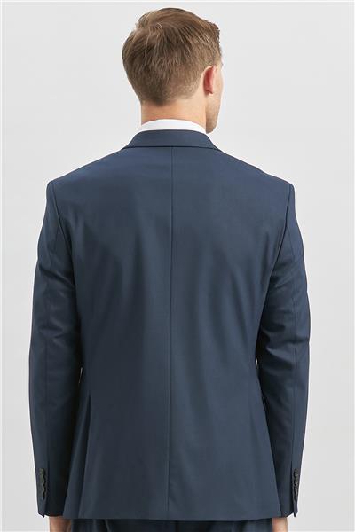 Lacivert Kırlangıç Yaka Astarlı Yelekli 6 Drop Slim Fit Dar Kesim Klasik Takım Elbise 1001240179