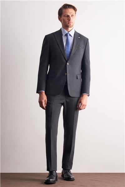 Lacivert Kırlangıç Yaka Çizgili Desen Esnek 6 Drop Slim Fit Classic Takım Elbise 1001255165