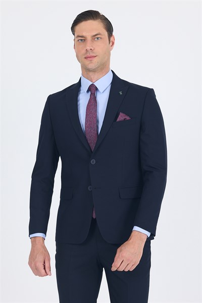 Kırlangıç Yaka Düz Slim Fit 6 Drop Takım Elbise 1001260011