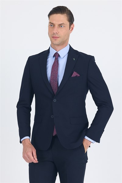 Kırlangıç Yaka Düz Slim Fit 6 Drop Takım Elbise 1001260011