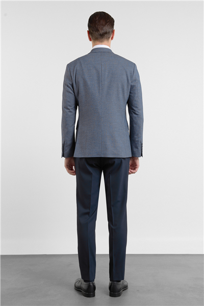 Lacivert Kırlangıç Yaka Kazayağı Desen Slim Fit 6 Drop Takım Elbise 1001255174