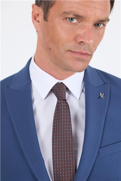 Lacivert Kırlangıç Yaka Kelebek Astar 6 Drop Slim Fit   Beli Lastikli Takım Elbise 1001250176