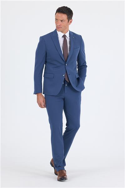 Lacivert Kırlangıç Yaka Kelebek Astar 6 Drop Slim Fit   Beli Lastikli Takım Elbise 1001250176