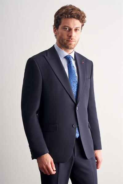 Lacivert Kırlangıç Yaka Tam Astar 6 Drop Slim Fit Takım Elbise 1001255162