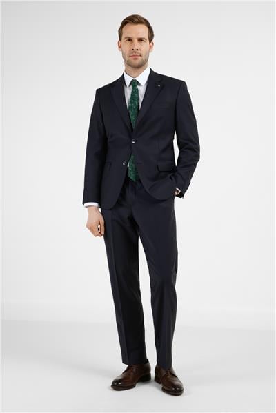 Lacivert Mono Yaka 4 Drop Comfort Fit Tam Astar Yünlü Takım Elbise 1001255177