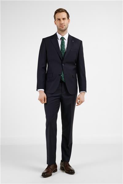 Lacivert Mono Yaka 4 Drop Comfort Fit Tam Astar Yünlü Takım Elbise 1001255177