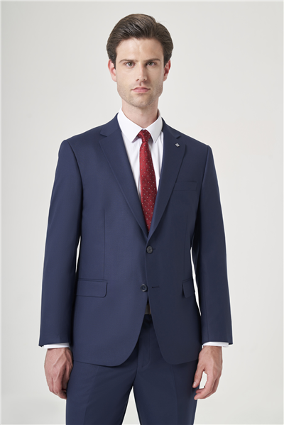 Lacivert Mono Yaka 4 Drop Comfort Fit Tam Astar Esnek Takım Elbise 1001260178